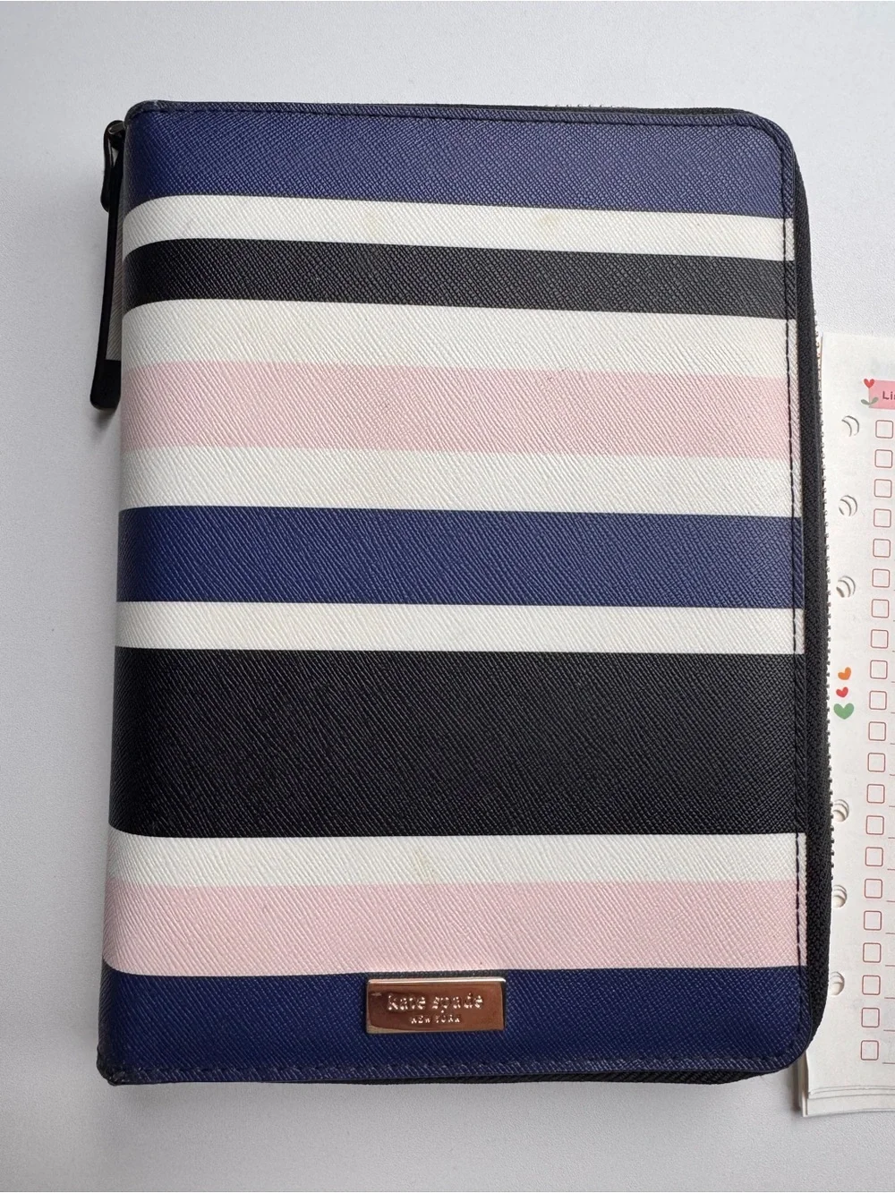 Kate Spade Striped Zip Around Organizer Wallet
